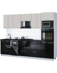 Кухонный гарнитур Интерлиния Мила Gloss 2.85-ПМ3