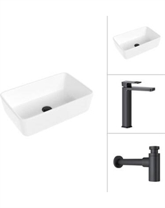 Умывальник со смесителем Lauter 21674A + Cascade 21СК0655BS с сифоном 21635B