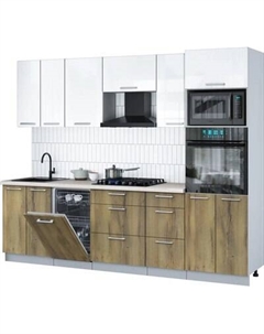 Кухонный гарнитур Интерлиния Мила Gloss 2.65-ПМ3