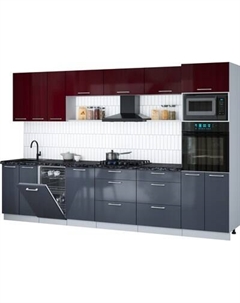Кухонный гарнитур Интерлиния Мила Gloss 3.3-ПМ3