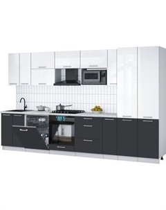 Кухонный гарнитур Интерлиния Мила Gloss 3.5-ПМ2