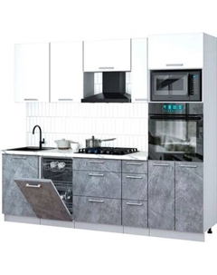 Кухонный гарнитур Интерлиния Мила Gloss 2.45-ПМ3