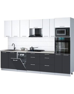 Кухонный гарнитур Интерлиния Мила Gloss 3.05-ПМ3