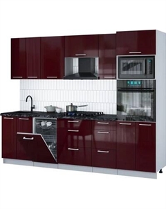 Кухонный гарнитур Интерлиния Мила Gloss 2.65-ПМ3