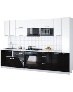 Кухонный гарнитур Интерлиния Мила Gloss 3.1-ПМ2