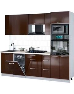 Кухонный гарнитур Интерлиния Мила Gloss 2.45-ПМ3