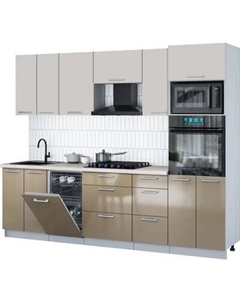 Кухонный гарнитур Интерлиния Мила Gloss 2.65-ПМ3
