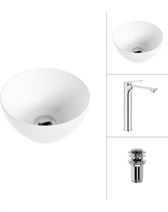 Умывальник со смесителем Lauter 21601E + Rio 21AM12672 с донным клапаном 21190CH