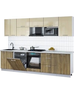 Кухонный гарнитур Интерлиния Мила Gloss 2.9-ПМ2