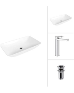 Умывальник со смесителем Lauter 21886 + Cascade 21СК0655C с донным клапаном 21190CH