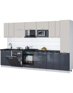 Кухонный гарнитур Интерлиния Мила Gloss 3.4-ПМ2