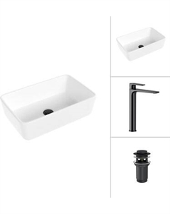 Умывальник со смесителем Lauter 21674A + Reef 21CK8678BS с донным клапаном 21190B