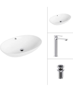 Умывальник со смесителем Lauter 21709 + Moon 21СK81691C с донным клапаном 21190CH