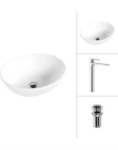 Умывальник со смесителем Lauter 21652 + Reef 21CK8678C с донным клапаном 21190CH