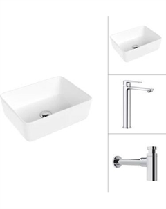 Умывальник со смесителем Lauter 21674B + Moon 21СK81691C с сифоном 21635CH