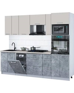 Кухонный гарнитур Интерлиния Мила Gloss 2.55-ПМ3