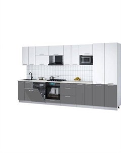 Кухонный гарнитур Интерлиния Мила Gloss 3.8-ПМ2