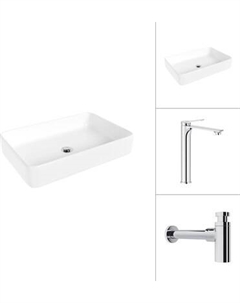 Умывальник со смесителем Lauter 21842 + Rio 21AM12672 с сифоном 21635CH