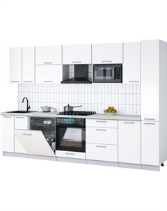 Кухонный гарнитур Интерлиния Мила Gloss 3.1-ПМ2