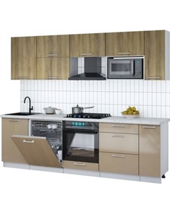 Кухонный гарнитур Интерлиния Мила Gloss 2.6-ПМ2