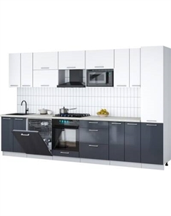 Кухонный гарнитур Интерлиния Мила Gloss 3.4-ПМ2