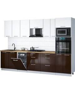 Кухонный гарнитур Интерлиния Мила Gloss 3.05-ПМ3