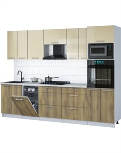 Кухонный гарнитур Интерлиния Мила Gloss 2.85-ПМ3