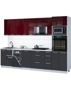 Кухонный гарнитур Интерлиния Мила Gloss 3.0-ПМ3