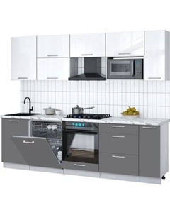 Кухонный гарнитур Интерлиния Мила Gloss 2.6-ПМ2