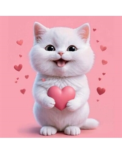 Набор алмазной вышивки Феникс+ Котенок с сердечком / 70802 Feniks