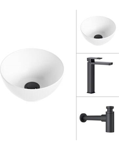 Умывальник со смесителем Lauter 21601E + Cascade 21СК0655BS с сифоном 21635B