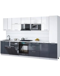 Кухонный гарнитур Интерлиния Мила Gloss 3.3-ПМ2