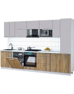 Кухонный гарнитур Интерлиния Мила Gloss 3.2-ПМ2