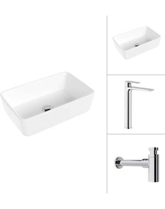 Умывальник со смесителем Lauter 21674A + Reef 21CK8678C с сифоном 21635CH