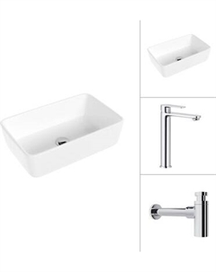 Умывальник со смесителем Lauter 21674A + Moon 21СK81691C с сифоном 21635CH