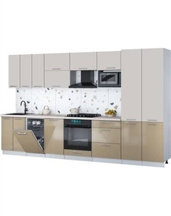 Кухонный гарнитур Интерлиния Мила Gloss 3.5-ПМ4