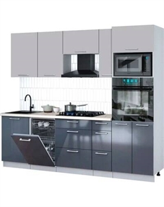 Кухонный гарнитур Интерлиния Мила Gloss 2.45-ПМ3
