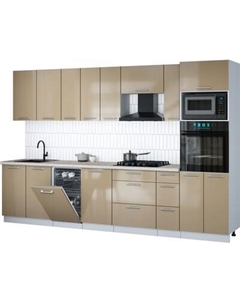 Кухонный гарнитур Интерлиния Мила Gloss 3.2-ПМ3