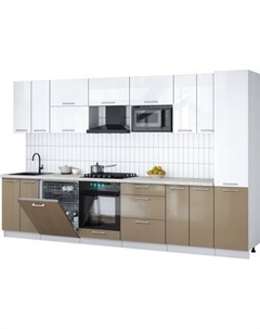 Кухонный гарнитур Интерлиния Мила Gloss 3.4-ПМ2