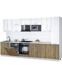 Кухонный гарнитур Интерлиния Мила Gloss 3.4-ПМ2