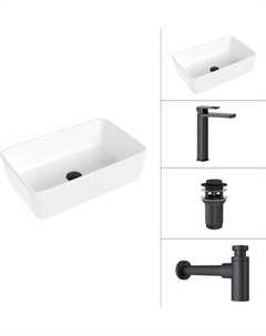 Умывальник со смесителем Lauter 21674A + Cascade 21СК0655BS + сифон 21635B + дон.клапан 21190B