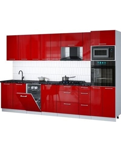 Кухонный гарнитур Интерлиния Мила Gloss 3.2-ПМ3