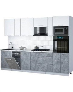 Кухонный гарнитур Интерлиния Мила Gloss 2.9-ПМ3