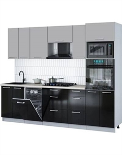 Кухонный гарнитур Интерлиния Мила Gloss 2.65-ПМ3