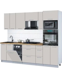 Кухонный гарнитур Интерлиния Мила Gloss 2.55-ПМ3