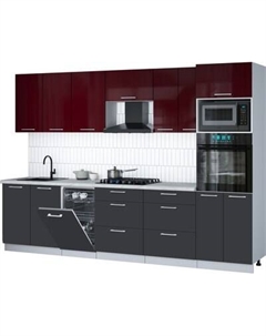 Кухонный гарнитур Интерлиния Мила Gloss 3.05-ПМ3