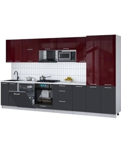 Кухонный гарнитур Интерлиния Мила Gloss 3.6-ПМ2