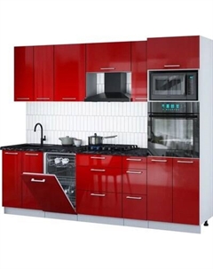 Кухонный гарнитур Интерлиния Мила Gloss 2.55-ПМ3