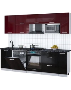 Кухонный гарнитур Интерлиния Мила Gloss 2.6-ПМ2