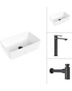 Умывальник со смесителем Lauter 21674A + Moon 21СК8691BS с сифоном 21635B